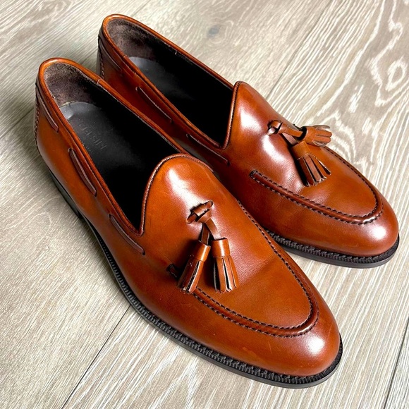 BELSIRE MILANO TASSEL LOAFER Tito calfskin luxury handmade Italy US 9 Dress Shoe - Picture 1 of 8